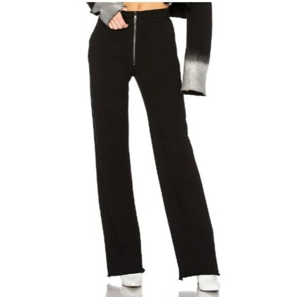 Cotton Citizen Sweat Pants The Manhattan High Waisted Black Zip Size Large NWT - Picture 2 of 10